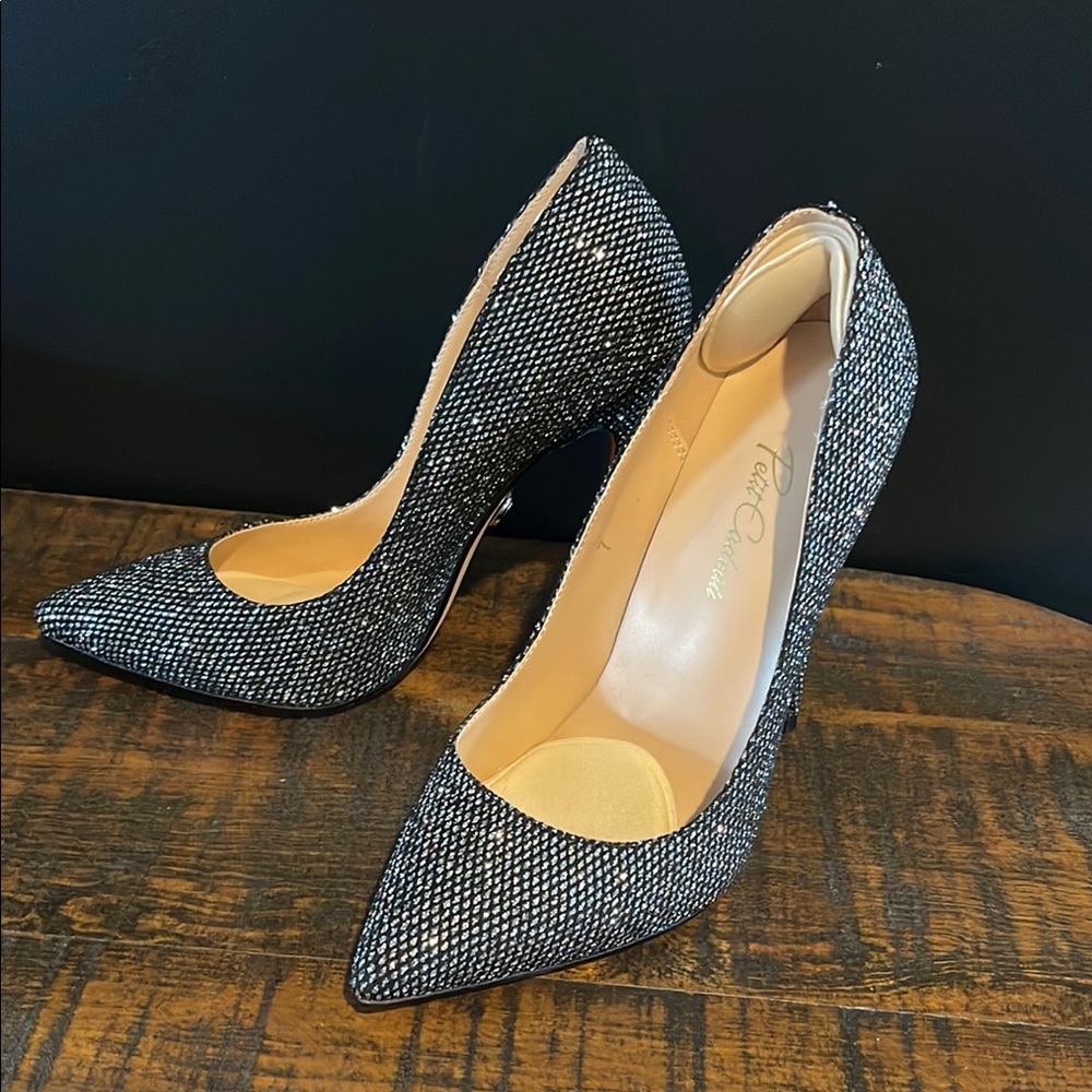 Elegant Black and Silver Women's Heels - Size 7 - Picture 3 of 12